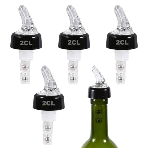 Lot de 4 becs verseurs spiritueux, doseurs de 2 cl pour bouteilles, bec verseur automatique, mesure du vin, bec verseur, convient pour les bars, les familles, les fêtes, le vin, les cocktails