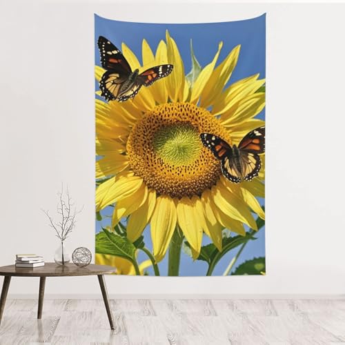Tapisserie murale papillons et tournesols pour créer un cocon nature dans votre chambre