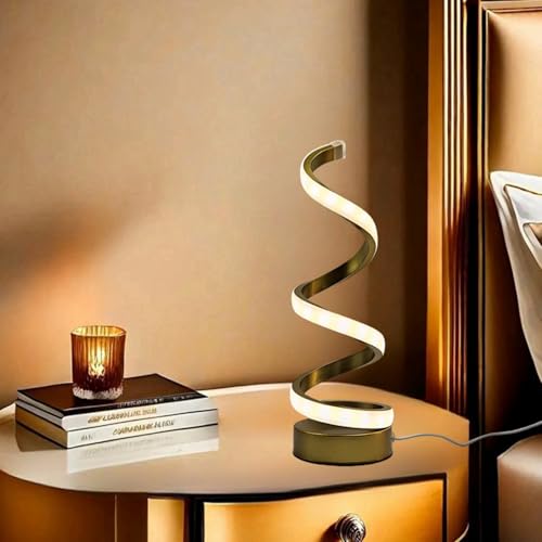Lámpara de mesa LED D color oro para iluminación de diseño en dormitorios y salones