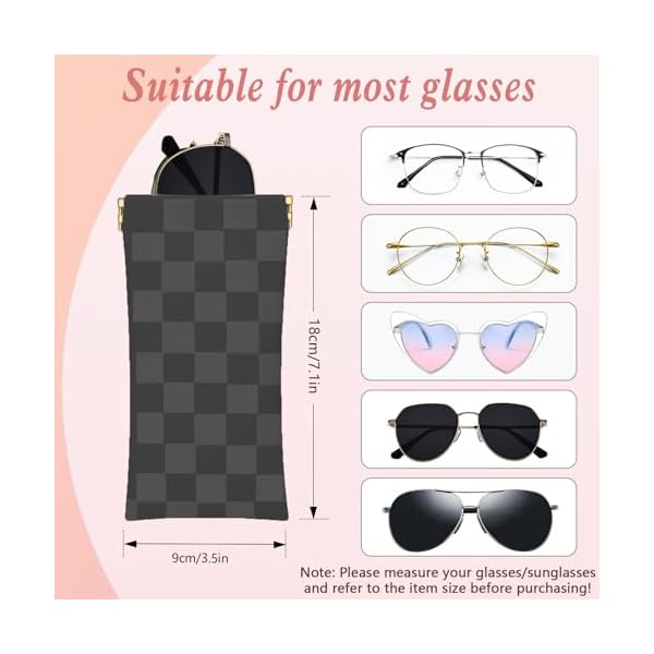 HIGH FIT eyeglasses bag Soft Glasses bag, Portable Squeeze Top Sunglasses Case Travel for Women Girls - Image 2
