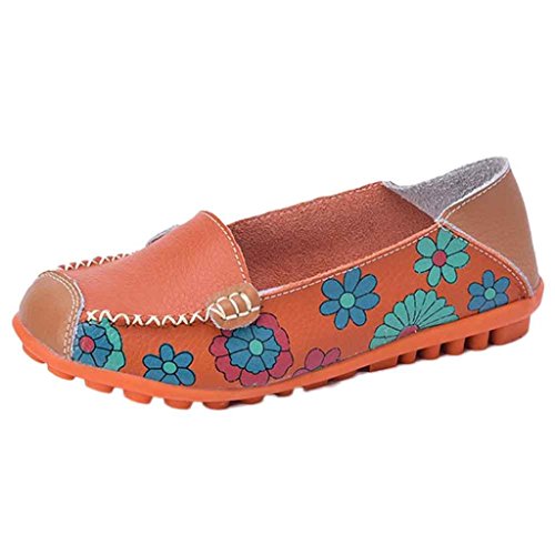 Familizo Chaussures de Sport pour Femmes, Chaussures Plates Sauvages (40 EU, Orange)