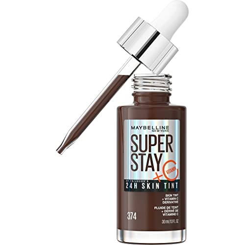 Image of Maybelline Super Stay Up to 24HR Skin Tint, Radiant Light-to-Medium Coverage Foundation, Makeup Infused With Vitamin C, 374, 1 Count