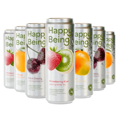 Happy Being Variety Orchard Sparkling Tea, Antioxidant, 12oz 16 Pack