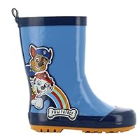 Leomil Paw Patrol Wellington Boots Boys from 1 to 6 Years, Unlined Warm Rain Boots with Chase and Marshall Motif, Waterproof Rain Shoes Girls, Comfortable Children's Shoes, Slip-On Boots, Blue,