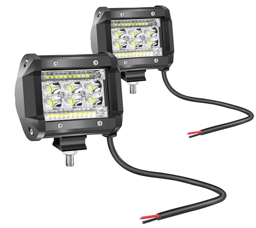 LIGHTBOSS Golf Cart LED Headlights Truck Tractor LED Light Pods Work Lights 4 Inch 12V 24V 60W 6000lm LED Head Light for Off Road Boat ATV UTV Ezgo Go Kart Car Fog Lights Waterproof 2 White Beam