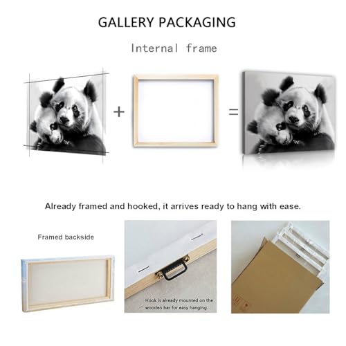 Tableau panda pour grands murs vides décoration salon moderne sans reflet - 7