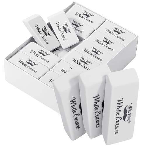 Image of Mr. Pen- White Pencil Eraser, 36 Pack | Large Latex Free Block Erasers Bulk for School, Office, Art Sketching, Homework, Exams, Clean Smudge-Free Correction