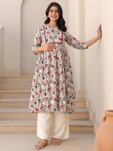 Image of ASSUME FAB Women's Rayon Maternity Kurti /Pregnancy Kurti /Easy Breastfeeding Kurti /Western Kurti with Zippers for Nursing Pre and Post Pregnancy