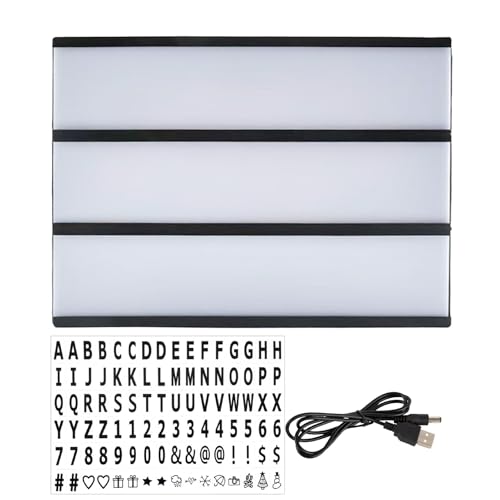 Panneau De Lettre Lightbox – 30 X 22 X 4 Cm, Panneau Lumineux Rétro, Cadre De Message Décoratif...