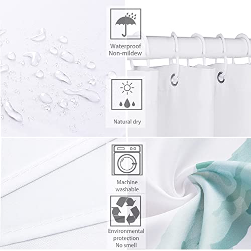 Yeele Dolphin Shower Curtain Tropical Sea Animals Shower Curtains Blue Ocean Bath Curtain Wildlife Fish Bathroom Shower Curtain Waterproof Polyester With Hooks,72X72In #TOP4