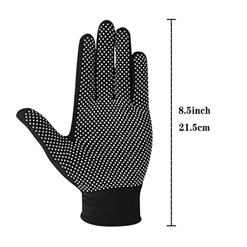 Wesoke Work Gloves, 3 Pairs Safety Protection Gloves for Men Women, Nylon Knitted Stretchy Dotted PVC Glove with Anti-Slip Grip Dots for Construction, Gardening, Mechanic, Warehouse, Industrial