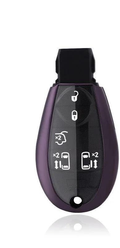 Coque clé voiture en TPU violet pour Chrysler 300 et Town Country