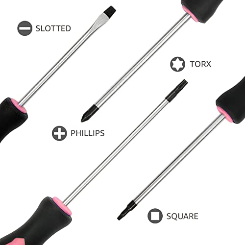 Amazonbasics 12-Piece Magnetic Screwdriver Set, Pink #TOP3