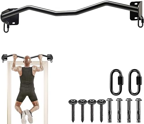 Kipika Heavy Duty Wall Mounted Doorway Pull Up Bar, Multifunctional Chin Up Bar, Portable Fitness Door Bar, Body Workout Home Gym System, 38" Wide