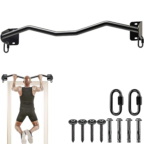 Kipika Heavy Duty Wall Mounted Doorway Pull Up Bar, Multifunctional Chin Up Bar, Portable Fitness Door Bar, Body Workout Home Gym System, 38" Wide #TOP24