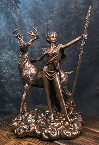Ebros Greek Roman Goddess Of The Hunt Moon And Nature Diana With Stag Statue Artemis The Huntress Sculpture 11.5" H #TOP7