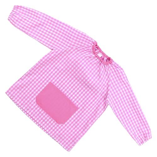 Etrexonline Baby Escolar Infantil Cómodo - Sin Botones, Con Un Bolsillo, Puños Y Cuello Elásticos, Ideal Para Guardería Y Colegio, Bata Para Niños Y Niñas - Rosa 5-6 Años