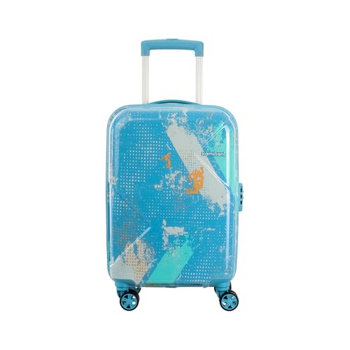 Image of Kamiliant by American Tourister ATHER|Printed Cabin Trolley Bag Small Size (55 cms) for Travel| Hard Case Polypropylene (PP) Suitcase|360 8-Wheel Spinner Luggage Trolley|Combination Lock|Sea Blue
