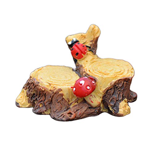XdiseD9Xsmao Artificial Mushroom Tree Stump Figurine Mushroom Landscape DIY Garden Ornament Random Color