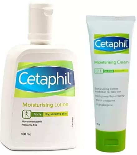Image of Cetaphil Face and Body Moisturizing Skin Care - Moisturizing Lotion (100ml); Moisturizing Cream (80g) (2 Items in the set)
