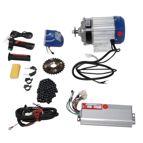 Kit de Motor Eléctrico sin Escobillas de 1000 W, Controlador de Motor de Corriente Directa de 48 V, Luz Delantera, Piñón, Cadena, Giros del Acelerador para Bicicletas Eléctricas,