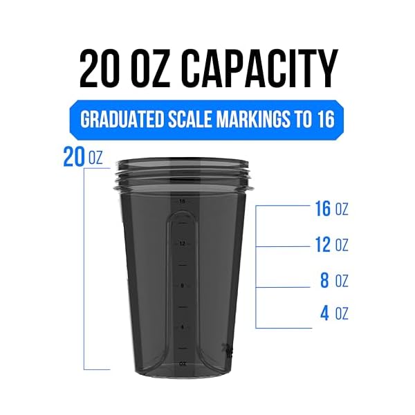 VELOMIX 2 Pack 20oz Protein Shaker Bottle for Protein Mixes, Black/Transpar - Image 4
