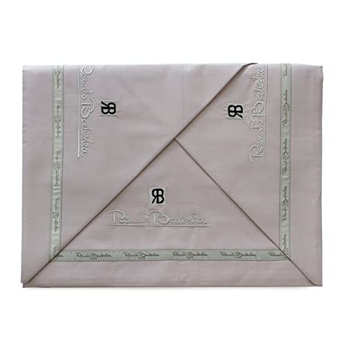 Renato Balestra Bettwäsche-Set aus reiner Baumwolle, für Doppelbett, R032, hellgrau Cover