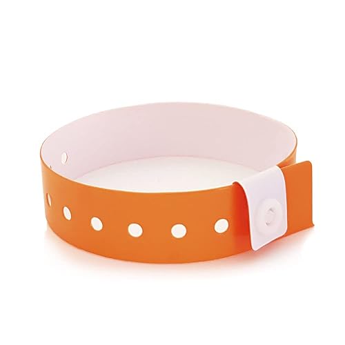 SRF - Pack 100 pulseras de vinilo - Plástico para eventos color naranja neón