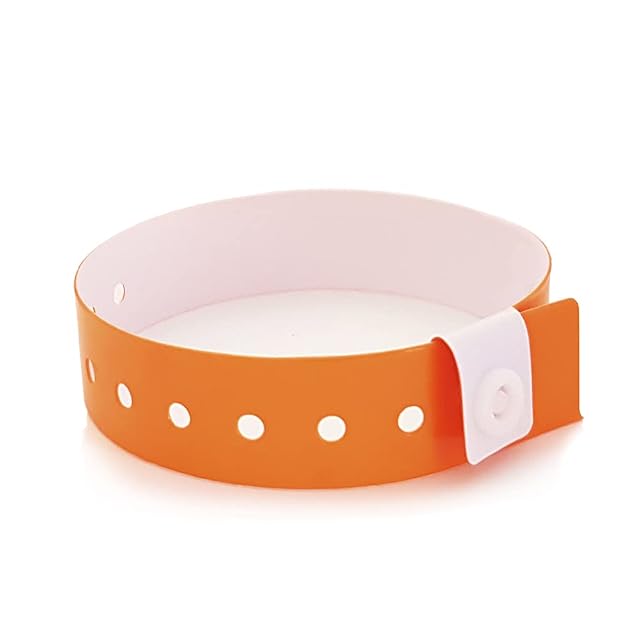 SRF - Pack 100 pulseras de vinilo - Plástico para eventos color naranja neón