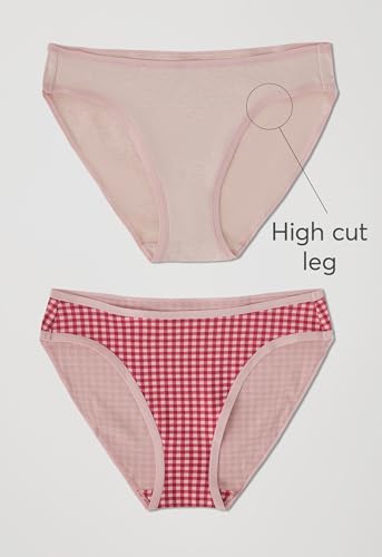 Image of Pact Women's Organic Cotton Bikini Underwear, Classic Fit Panties with High Cut Leg