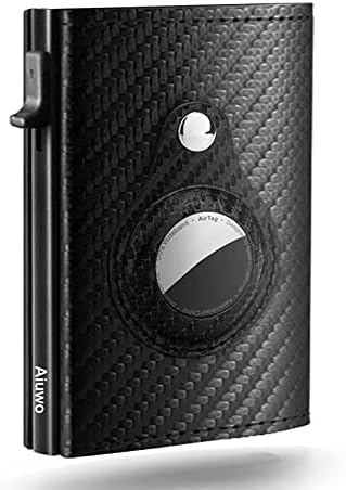 Aiuwo AirTag Wallet Men Wallets Credit Card Holder for Men with AirTag Slot RFID Blocking Money Clip Slim Minimalist Wallet with Gift PackedCarbon
