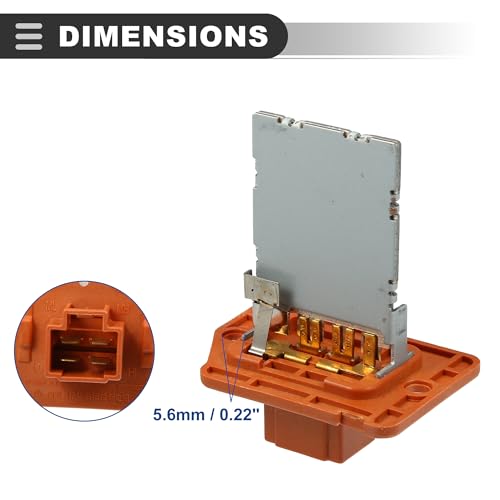Image of Motoforti HVAC Blower Motor Resistor Replacement, for Kia Soul Base 2014-2019, Metal Plastic, Orange Silver Tone
