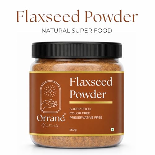 Image of Orrane Flaxseed Powder 250g Finely Ground Alsi Beej Powder for Smoothies, Baking and Cooking | Rich Omega 3 High Fibre Superfood | Supports Heart Health, Digestion & Weight Management