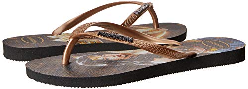 Chinelo Havaianas Slim Heroinas, Feminino, Preto, 35/36