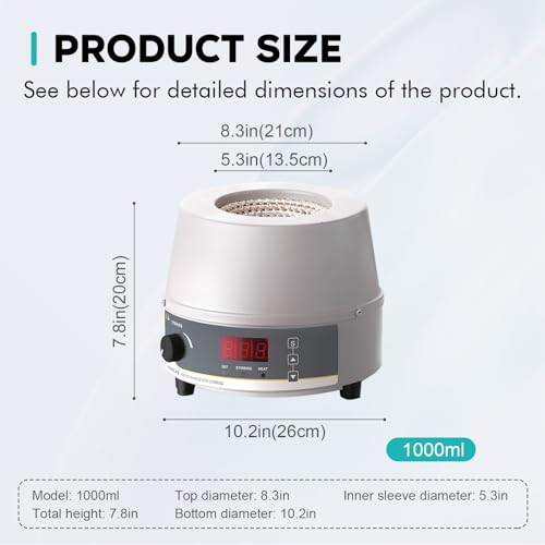 Image of LAB FISH HMSC-1000ml Heating Mantle Magnetic Stirrer, 350W