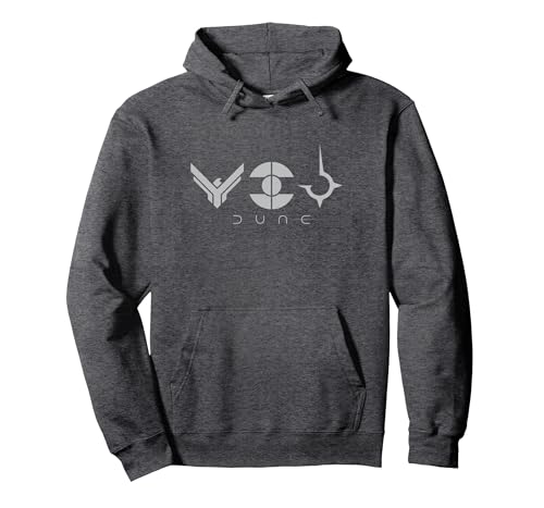 Dune (2021) - House Sigils: Atreides, Fremen y Harkonnen Sudadera con Capucha, Unisex para Adultos, Jaspeado Oscuro, XL
