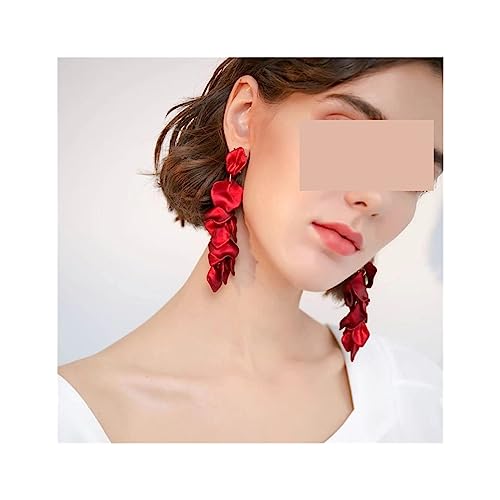 Boucles d'oreilles mariage légères résolvant le manque d'éclat avec de grands pétales sur mesure