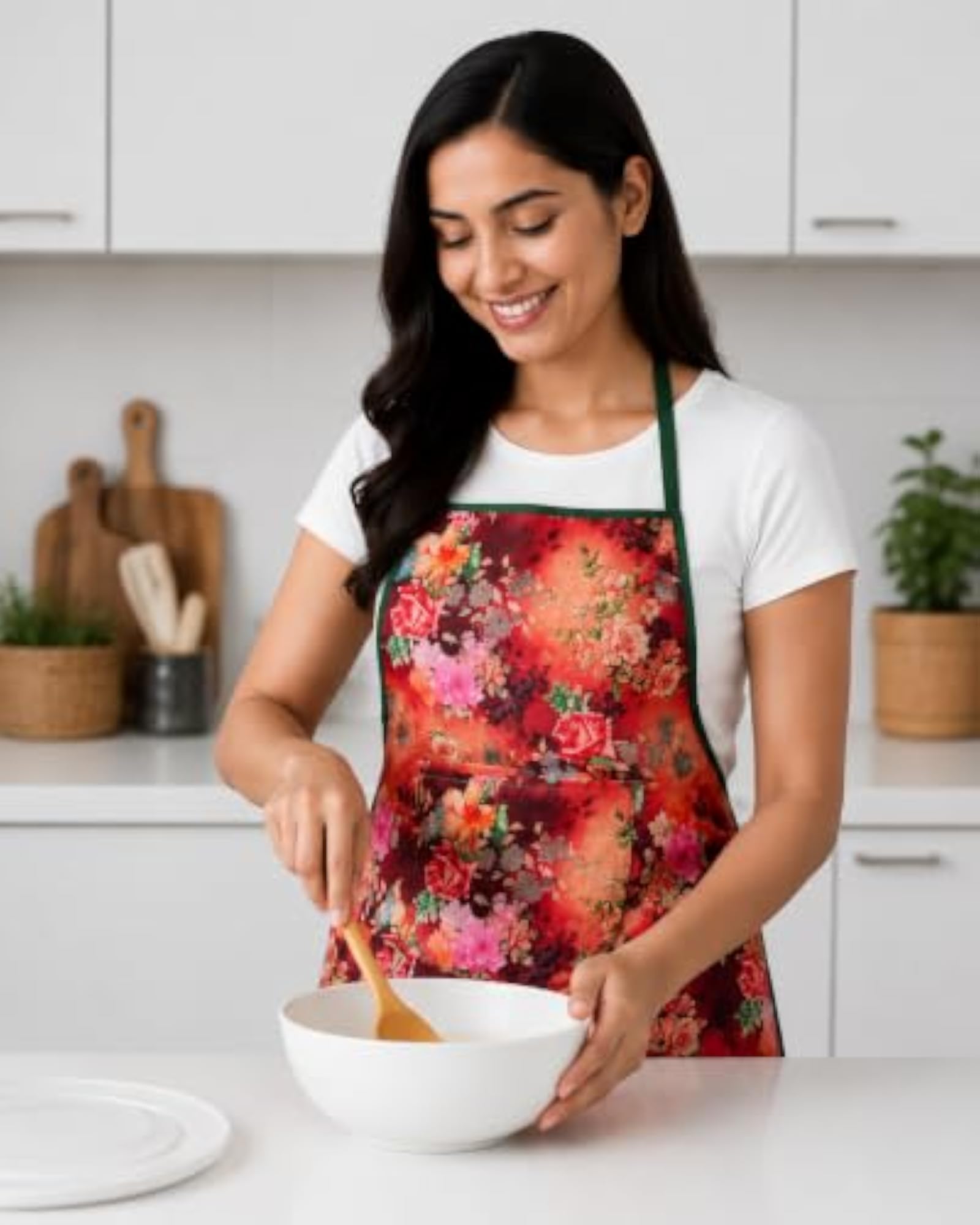 Kitchen Apron with Double Pocket, Adjustable for Women & Men