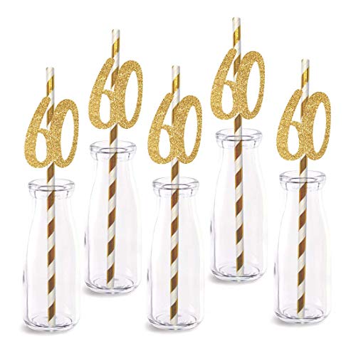 Pitillos decorativos dorados para fiesta 24 unidades miniatura 1