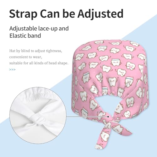 Image of Surgical Caps Men Women, Scrub Cap with Sweatband Adjustable