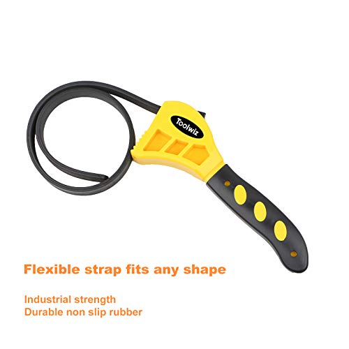 Rubber Strap Wrench - Set of 2pcs Jar Opener, Pipe Wrench, Oil Filter Wrenches used by DIY, Mechanics, Plumbers, 19-11/16