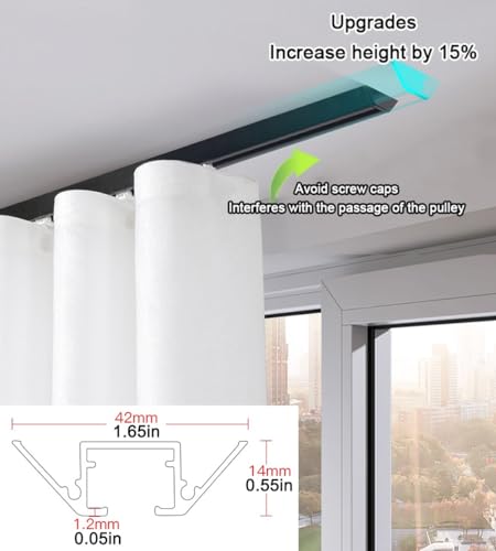 Rail de séparation de pièce réglable à 90 degrés noir 160 cm pour rideau occultant