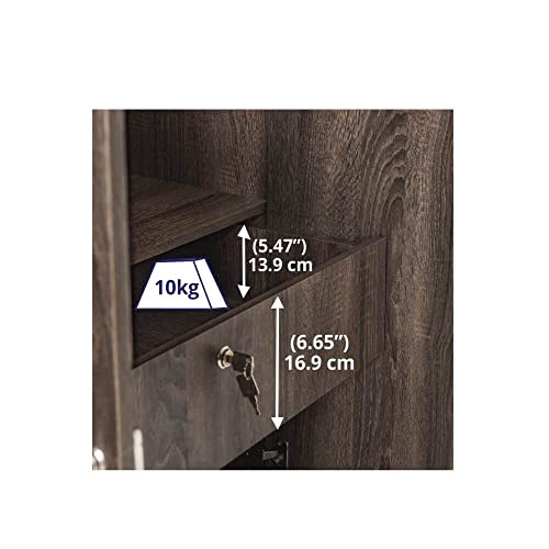 Image of Wakefit Wardrobe | 1 Year Warranty | Engineered Wood Almirah, Cupboard for Clothes Storage | 3 Door, 1 Drawer, 1 Hanging Space | Gingham - Napa Oak