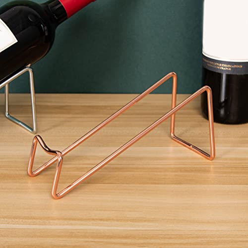 Soporte para botellas de vino de hierro elegante para escritorio miniatura 6