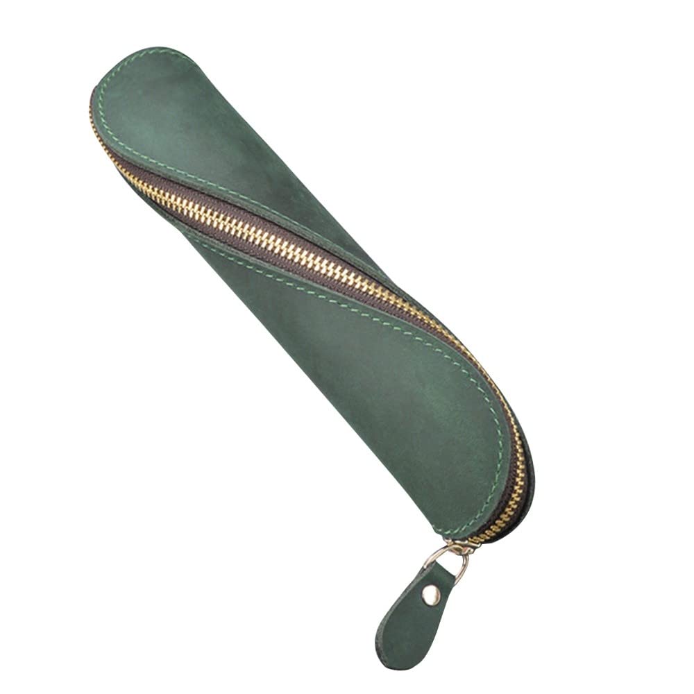 Estuche De Piel Con Forma De S, Estilo Vintage, Estuche Para Lápices, Estuche Para Lápices, Estuche De Piel, Con Cremallera Para Escuela, Trabajo, Oficina