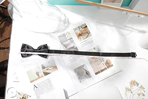 WELROG Noeuds papillon pré-attachés pour mariage Noeud papillon réglable Cravate (Noir) - Image 8