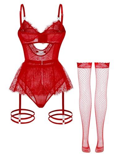 Image of Foxiny Sexy Lingerie Set 3 Piece Women Corset Bodysuit