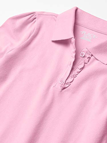 Image of The Children's Place Girls' Uniform Long Sleeve Ruffle Pique Polo