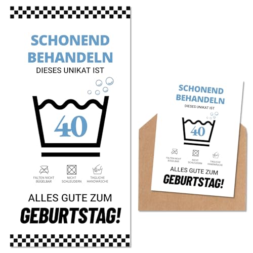 Scinzene Geschenkset zum 40 Geburtstag Frau - Lustiges Strandtuch 160 x 80 cm mit Geburtstagsspruch, Grußkarte mit ...