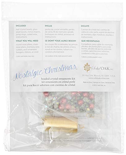 Solid Oak Beaded Orn Charmers R/G/G, None #TOP1